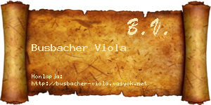 Busbacher Viola névjegykártya